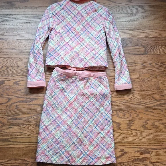 Tocca Pink Plaid Blazer and Skirt Set - Picture 8 of 11